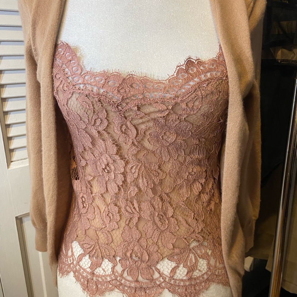 Dolce & Gabbana Tan Knitwear & Lace Top Pale Nude Pink & Tan - Picture 11 of 12
